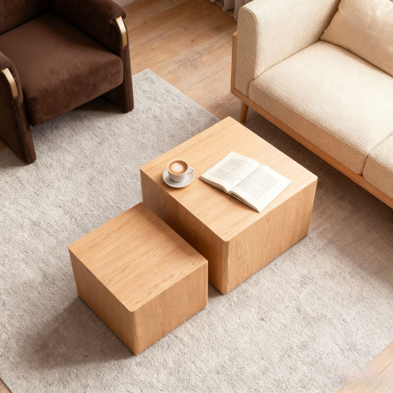 MDF Modern Nesting Coffee Table, Natural