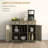 HOMCOM Sideboard With Solid Wood Countertop, Modern Kitchen Storage Cabinet, Coffee Bar Cabinet With 3 Drawers, Doors And Adjustable Shelf, Distressed Gray-1629176532