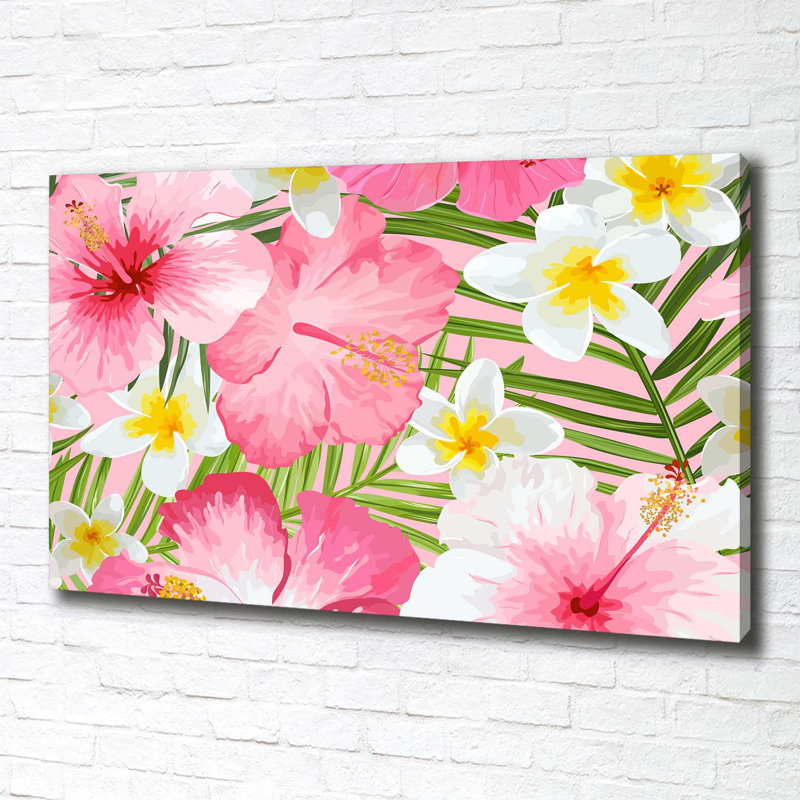 Tropical Flowers - Wrapped Canvas Print