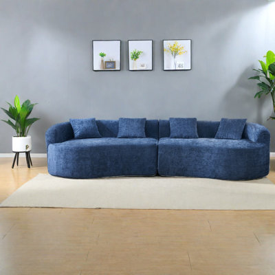 Canapés en chenille peu encombrants, conception courbée moderne pour une vie compacte