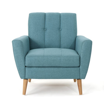 Mid Century Fabric Channel Stitch Club Chair