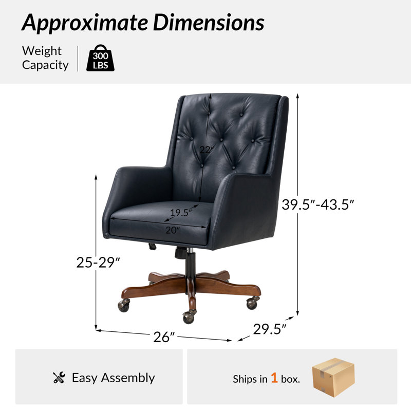 Chaise de bureau pivotante Kairos, Marine