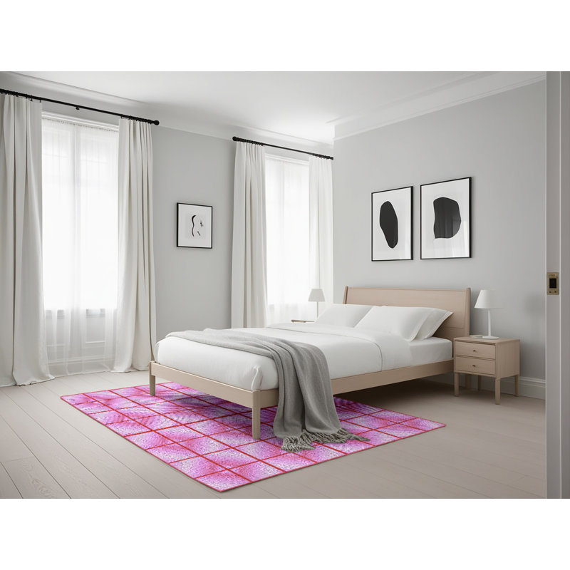 Tapis de zone mauve à motifs, Rectangle 5 pi x 7 pi