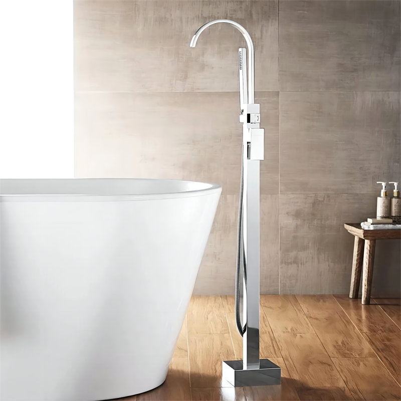 1 Handle Clawfoot Tub Faucet with Diverter, Polished Chrome