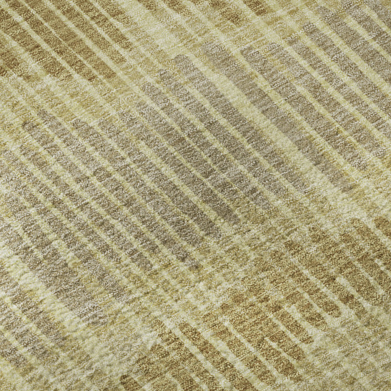 Premium Machine Washable Prisco Gold Rug, Runner 2'3" x 7'6"