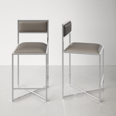 Malen Upholstered Counter Stool with Metal Frame