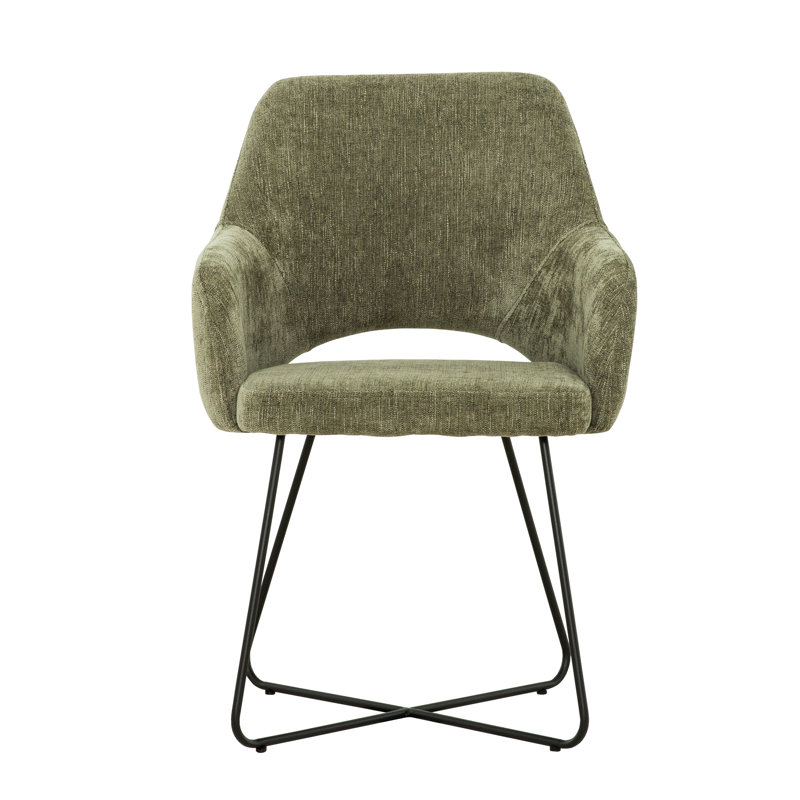  Chaise rembourrée en tissu Giovanni, Vert forêt