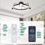 28In. Modern Flush Mount Ceiling Fan With Starry Lights And APP Control For Bedroom