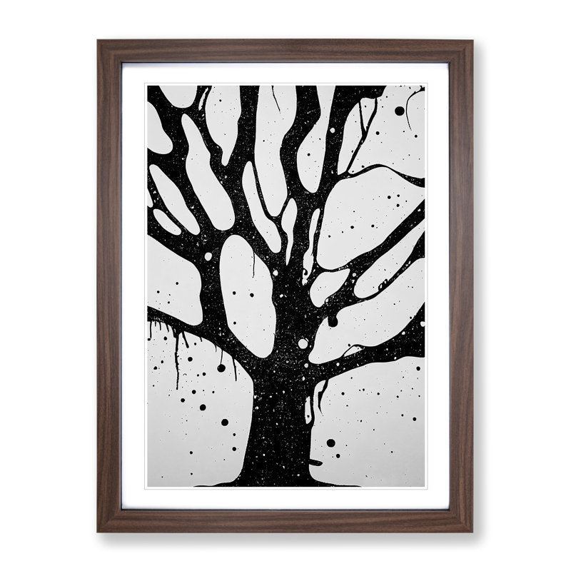 Monochrome Tree Branches No.2 - Framed Print, 34cm H x 25cm W x 2cm D, Walnut