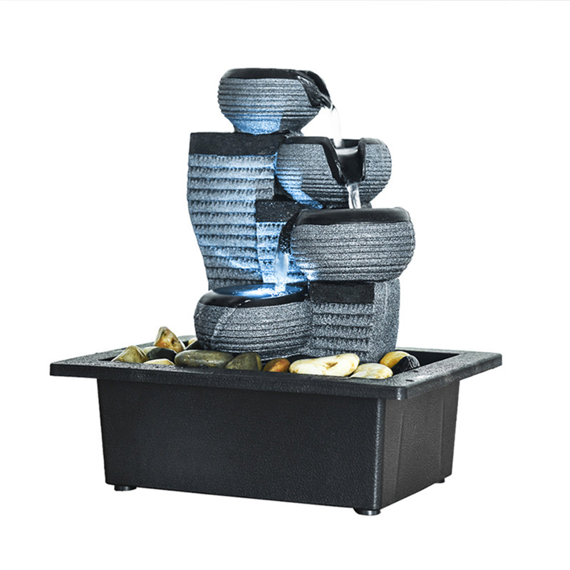 Weather Resistant Cascade Fountain with Light