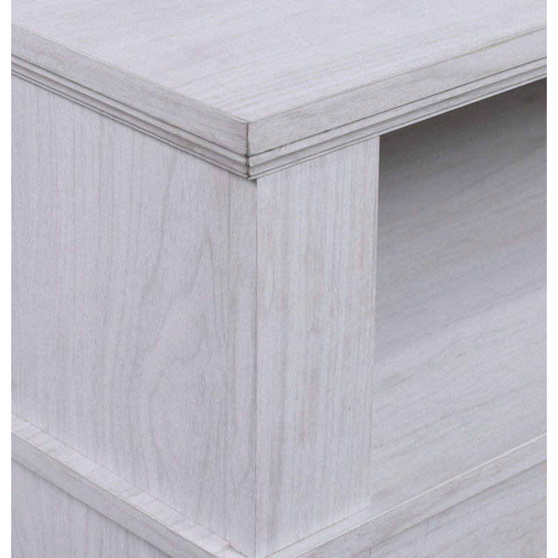 Meuble télé avec foyer et chauffage Iris, Blanc