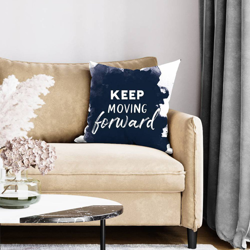 Keep moving forward - 20"x20" Throw pillow cover - Poly twill - Print on demand