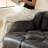 Markena 104.3” Upholstered Black Couch Modern Leather Sofa with Sloped Arms