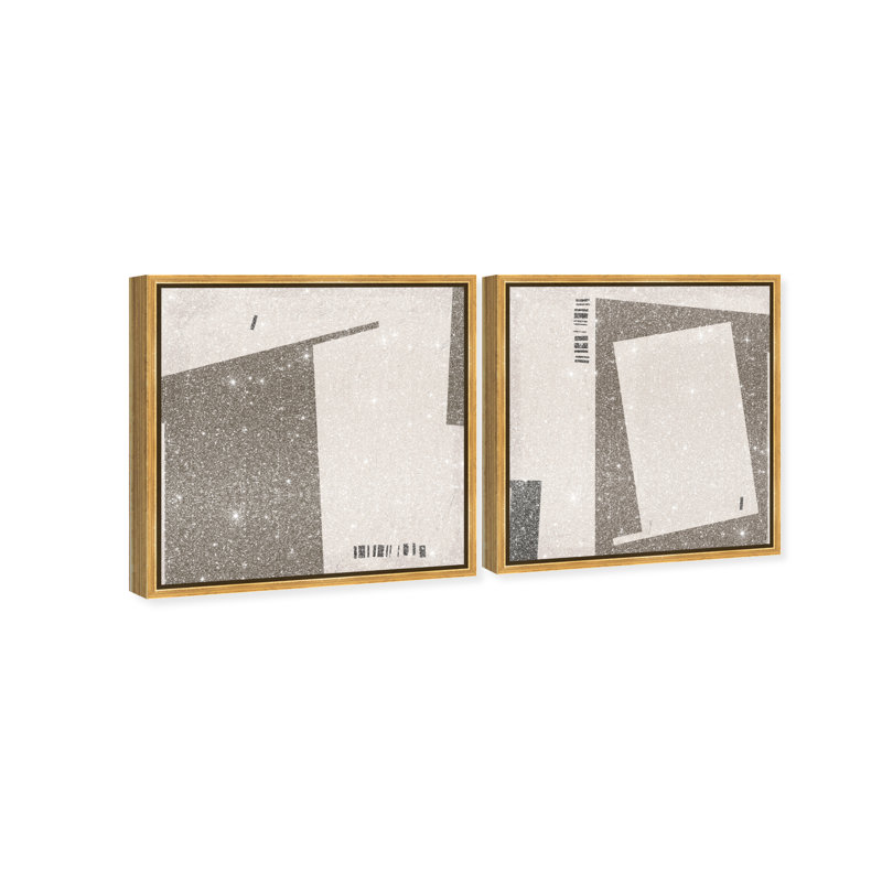 Structural Set Set by Oliver Gal, 25"H x 25"W, Gold Floater Frame