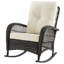 Chaise berçante en crème et noir