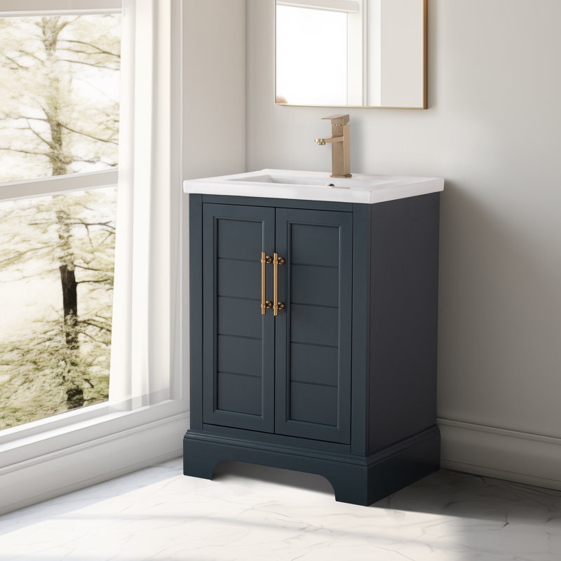  24" Single Bathroom Vanity Set, Vintage Blue