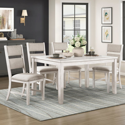 Table de salle à manger 5 pièces Modern Farmhouse et 4 chaises d'appoint