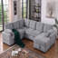 Canapé d'angle multifonctionnel en L avec rangement et lit convertible-1690956123