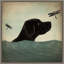 Reproduction d’art sur toile, "Black Dog Swim" par Ryan Fowler