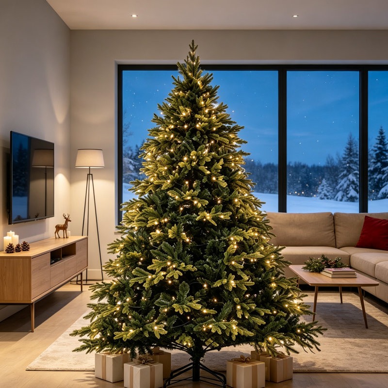 Arbre de Noël artificiel illuminé 8 pi avec 852 pointes, décoration d'arbre des Fêtes, 8'