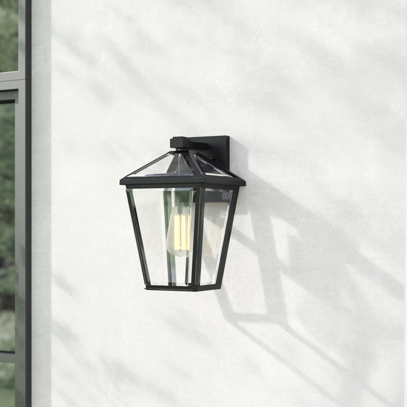 Swerve Steel Wall Light, Black, 13.25" H x 8.25" W x 9" D, Beveled