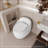 1-Piece 1.28 GPF Single Flush Egg Shape Toilet In Glossy White