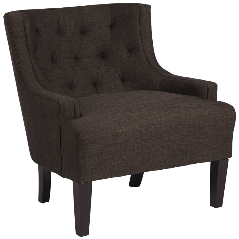 Barwood Upholstered Wingback Chair, Heathered Dark Grey Linen