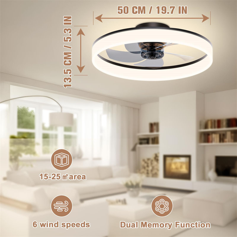 Ceiling Fan with LED Lights, Black