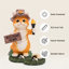 Statue de jardin solaire pour chat Cowboy, résine en résine