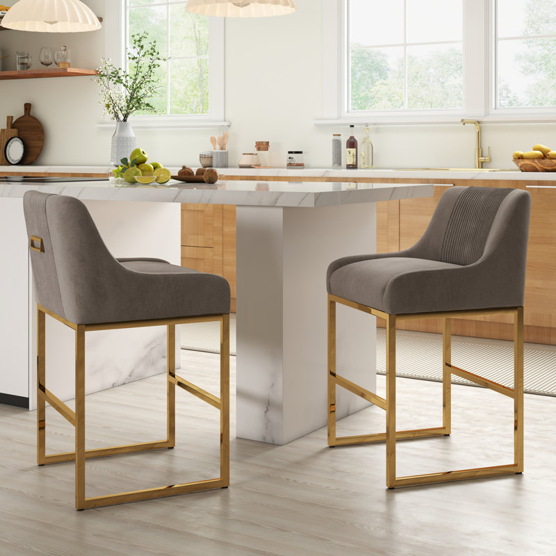 Tabouret de comptoir 26 po Zanthia, Gris, 2