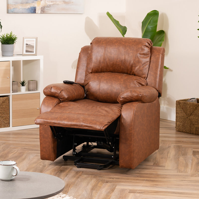 Patchway Faux Leather Heated Massage Chair, Tan