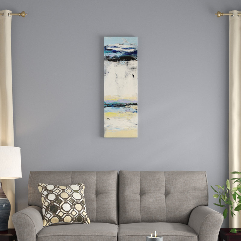 « côtier abstraction ii », impression sur toile, Cadre noir, H 36 po x l 12 po x P 1,5 po