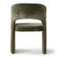 Ensemble de table de salle à manger ronde en placage de bois de 60 pouces avec 6 fauteuils à dossier incurvé en chenille-257603757
