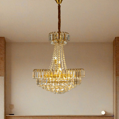 Lustre 23,6 pi - lustre suspendu en cristal doré