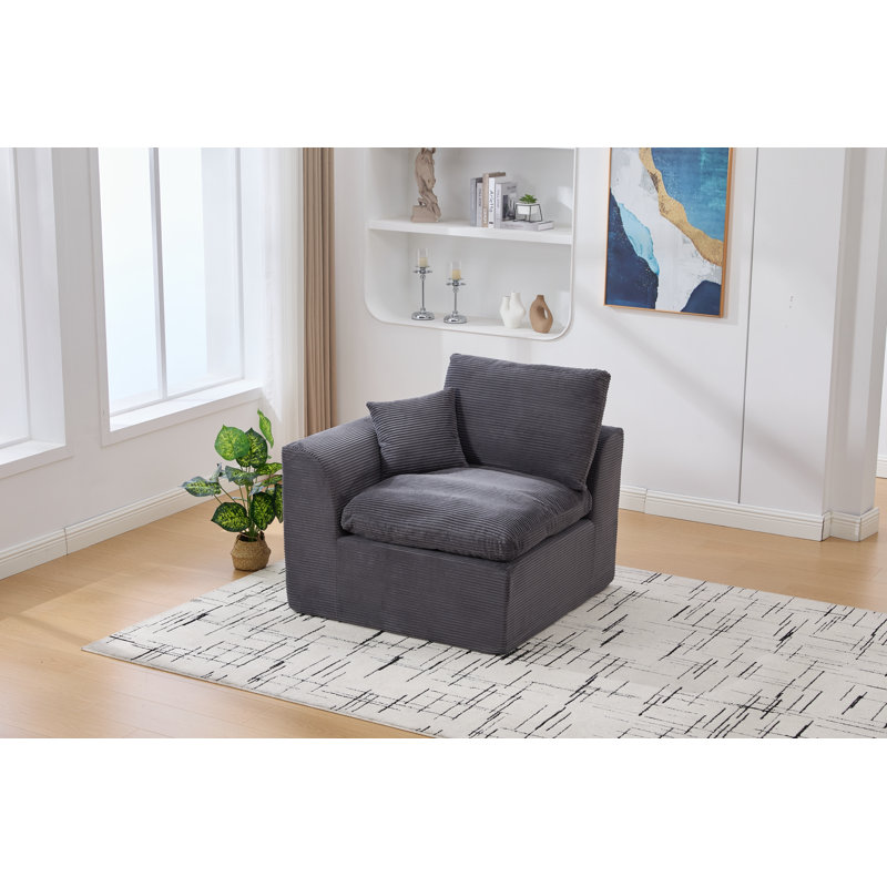 Modular Sectional Sofa Cloud Couch, Dark Gray