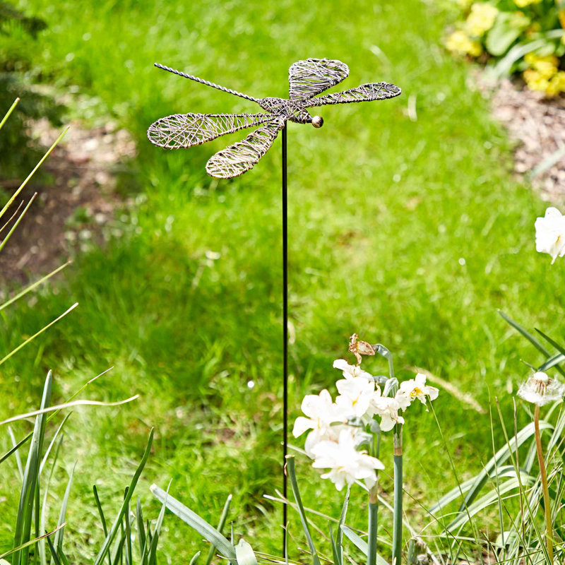 Tramea Metal Dragonfly Garden Stake Decoration