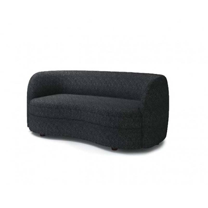 Causeuse courbée 63 po, Bouclé noir