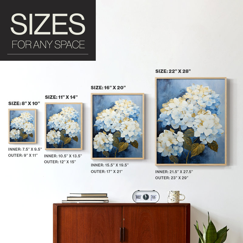 Impression encadrée FLORAL Series Cxx - Bois massif, H 11 po x l 9 po