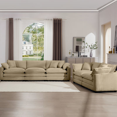 Velours côtelé brun clair pour le salon