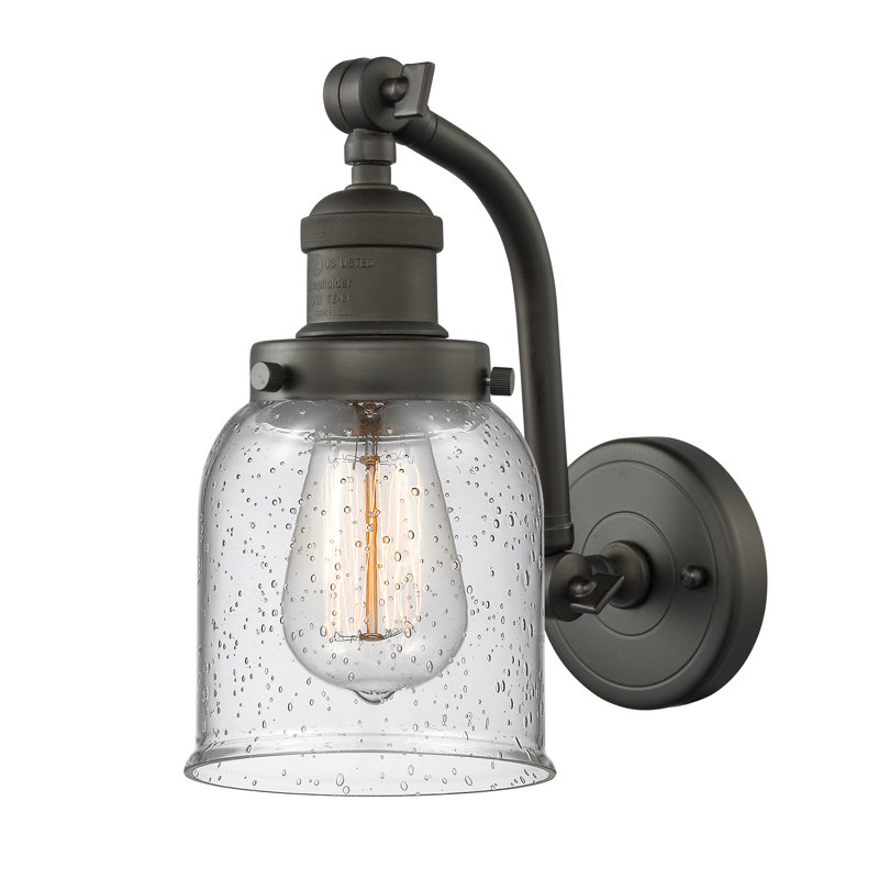 Applique murale 1 lumière 5 po Bell, Bronze frotté à l'huile, Ampoule à DEL rétro de 6 watts, Grainé