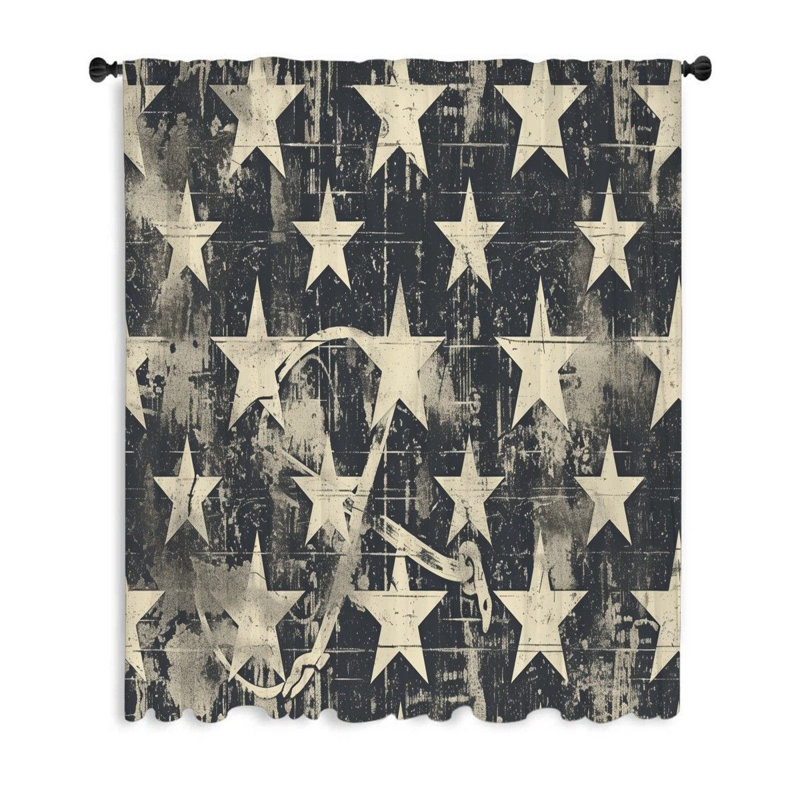 Rideaux américains, voilages patriotiques et voilages - 1 panneau transparent, L 53 po x L 99 po