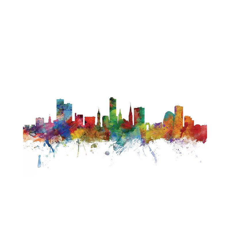 Leicester, England Skyline by Michael Tompsett - Wrapped Canvas Gallery-Wrapped Canvas Giclée, 20.32 cm H x 30.48 cm W