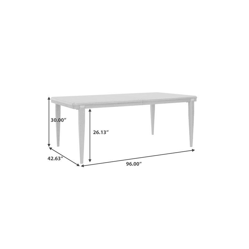 Brown Wood Extendable Rectangular Dining Table with Tapered Legs