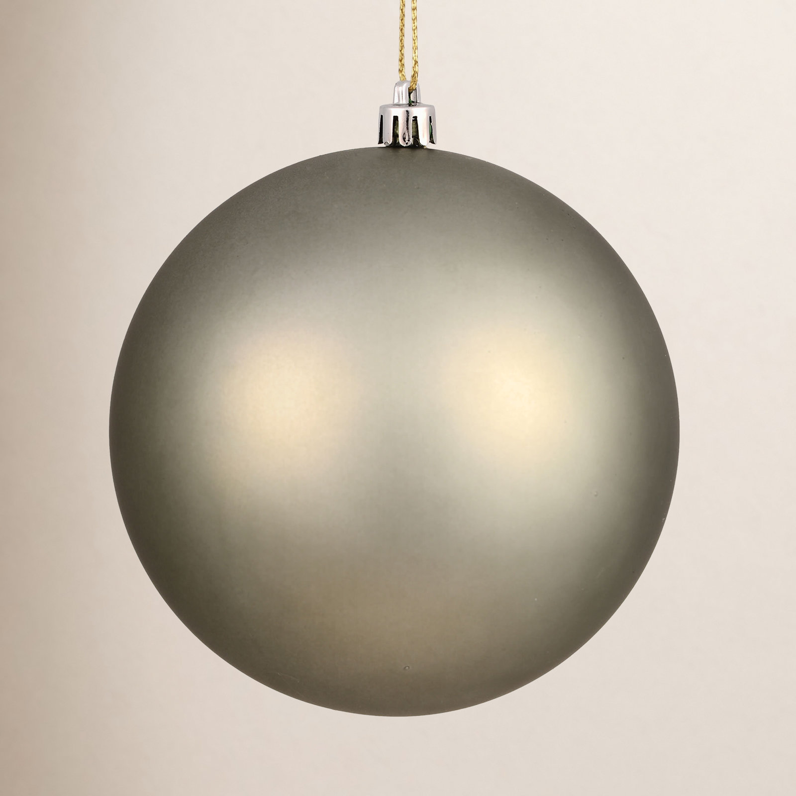 Shatterproof Bauble, 2.75" H x 2.75" W x 2.75" D, Limestone Matte