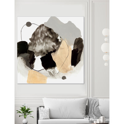 " Black And Gray Blobs " by PI Studio Painting Print
