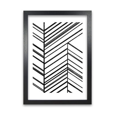 Black White Rough Line - Print