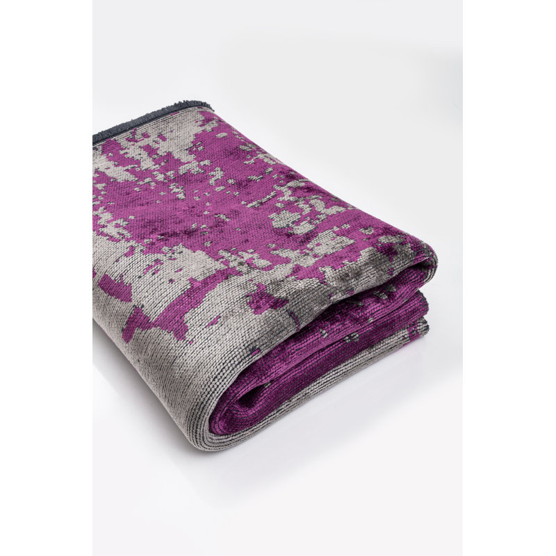 Rapture Purple/Gray Luxury Area Rug, Rectangle 7'10" x 9'10"