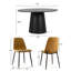 Ensemble de table de salle à manger pour 4 personnes avec table ronde et 4 chaises rembourrées en chenille-1275232237