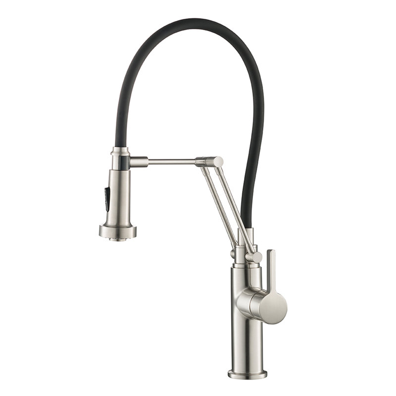 Blossom Brushed Nickel Pull-Down Kitchen Faucet – Solid Brass Body with Dual-Function Sprayer, Brush Nickel