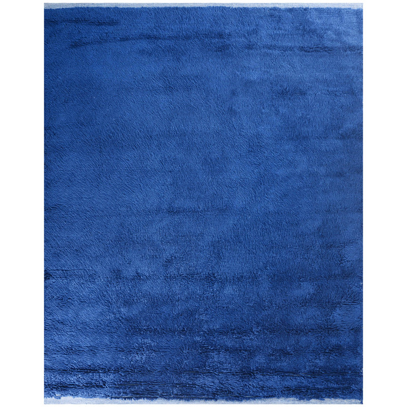 Wool Ikat Area Rug in Blue, Rectangle 2' x 3'